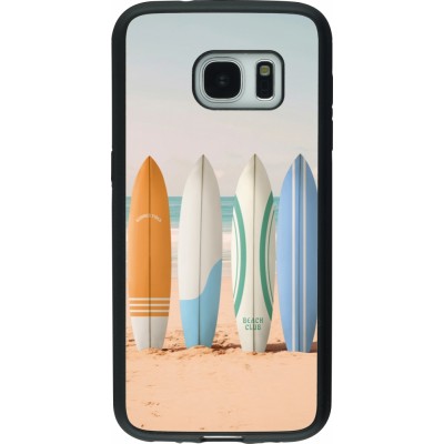 Samsung Galaxy S7 Case Hülle - Silikon schwarz Summer surfboard 2025