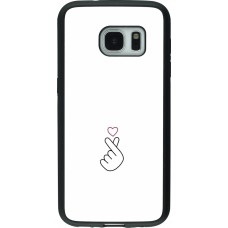 Coque Samsung Galaxy S7 - Silicone rigide noir Valentine 2024 heart by Millennials