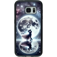 Coque Samsung Galaxy S7 - Silicone rigide noir Valentine 2024 Love under the moon