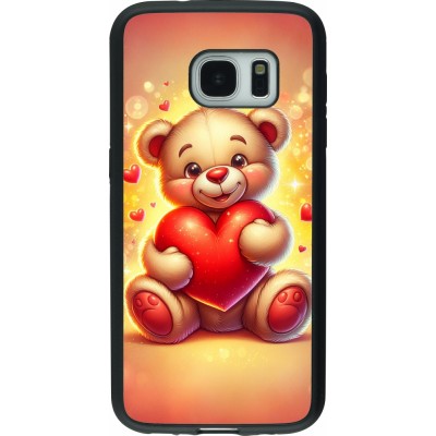 Coque Samsung Galaxy S7 - Silicone rigide noir Valentine 2024 Teddy love