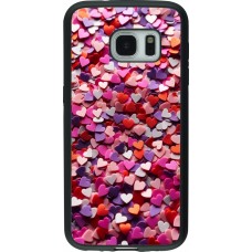Samsung Galaxy S7 Case Hülle - Silikon schwarz Valentin 2025 Konfetti