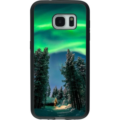 Coque Samsung Galaxy S7 - Silicone rigide noir Winter 22 Northern Lights