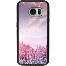 Coque Samsung Galaxy S7 - Silicone rigide noir Winter 22 Pink Forest
