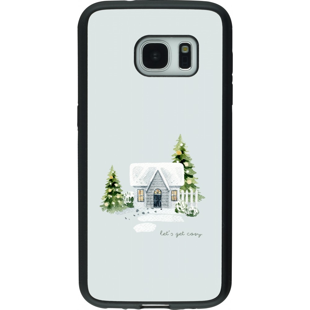 Coque Samsung Galaxy S7 - Silicone rigide noir Winter 25 Cosy House
