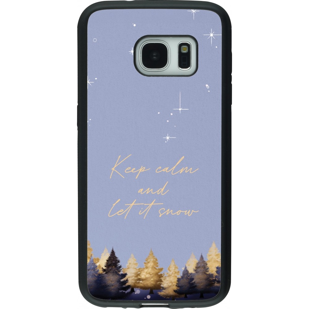 Coque Samsung Galaxy S7 - Silicone rigide noir Winter 25 Winter illustration of trees
