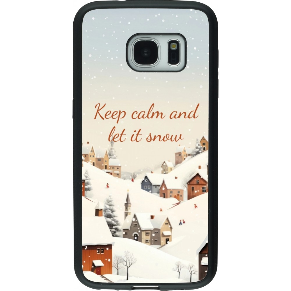 Coque Samsung Galaxy S7 - Silicone rigide noir Winter 25 Winter Keep calm and let it snow