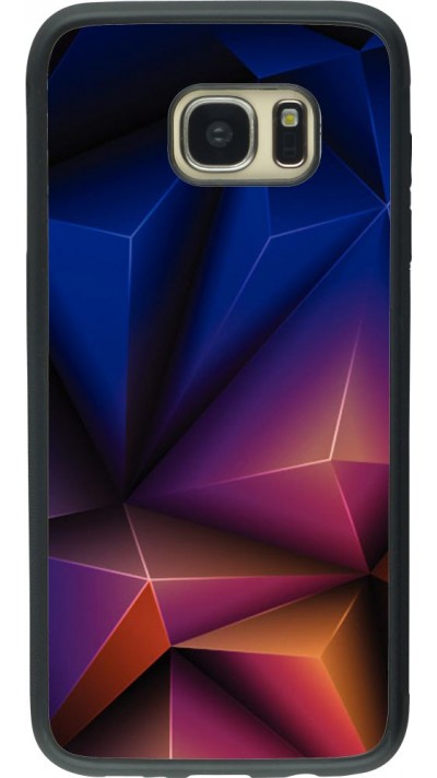 Coque Samsung Galaxy S7 edge - Silicone rigide noir Abstract Triangles 