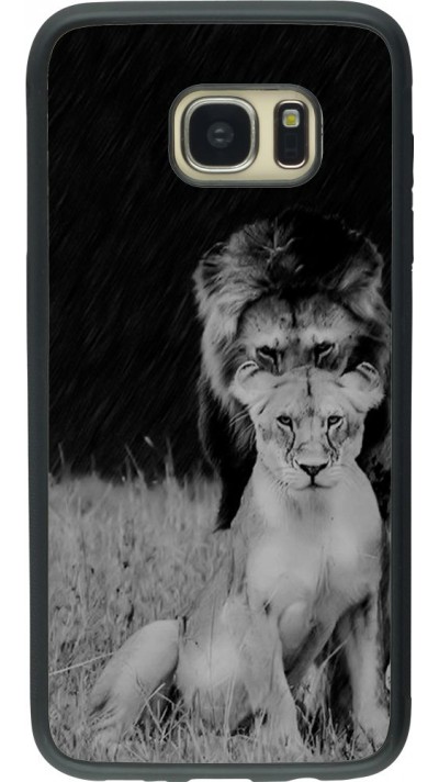Coque Samsung Galaxy S7 edge - Silicone rigide noir Angry lions