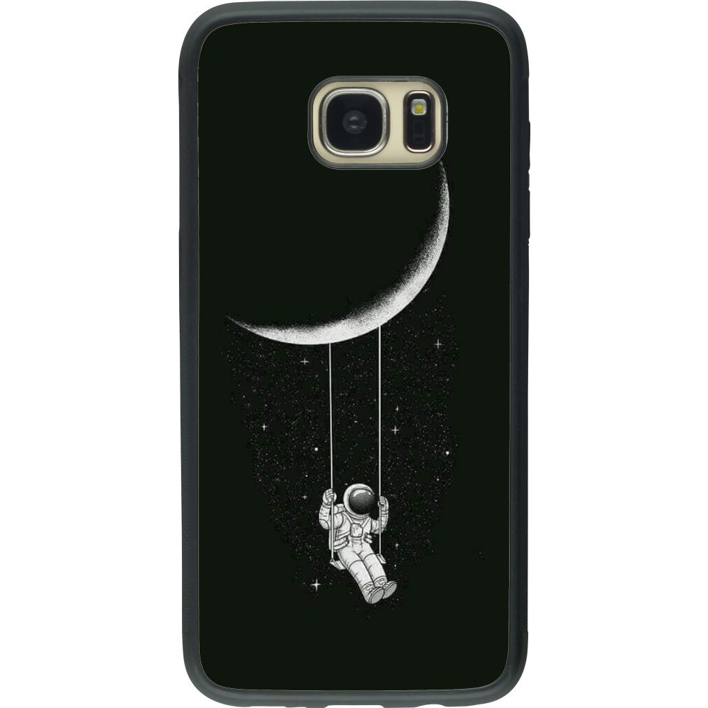 Coque Samsung Galaxy S7 edge - Silicone rigide noir Astro balançoire