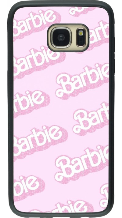 Samsung Galaxy S7 edge Case Hülle - Silikon schwarz Barbie light pink pattern