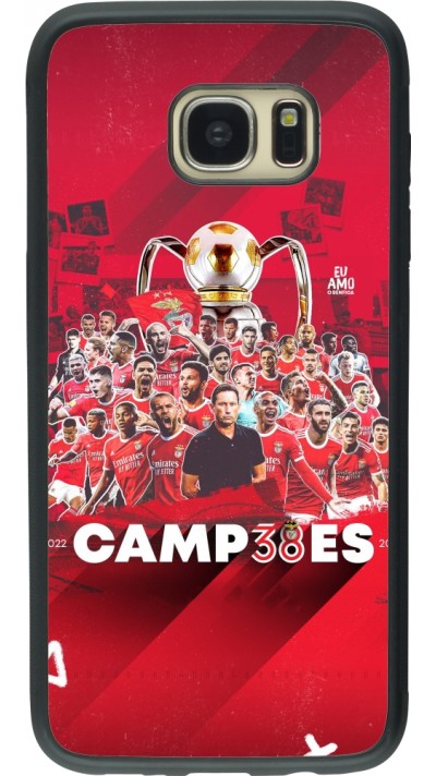 Coque Samsung Galaxy S7 edge - Silicone rigide noir Benfica Campeoes 2023