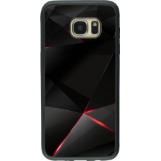 Coque Samsung Galaxy S7 edge - Silicone rigide noir Black Red Lines