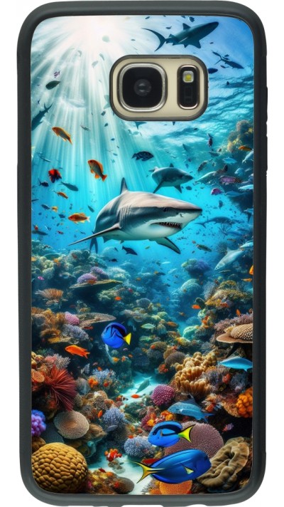 Samsung Galaxy S7 edge Case Hülle - Silikon schwarz Bora Bora Meer und Wunder