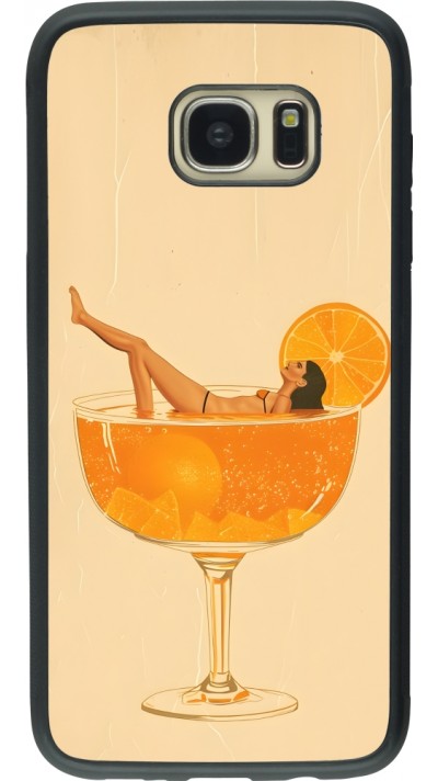 Samsung Galaxy S7 edge Case Hülle - Silikon schwarz Cocktail Bath Vintage