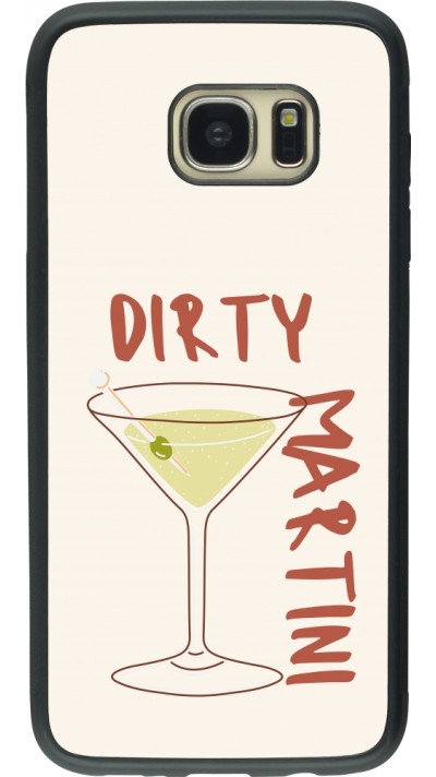 Coque Samsung Galaxy S7 edge - Silicone rigide noir Cocktail Dirty Martini
