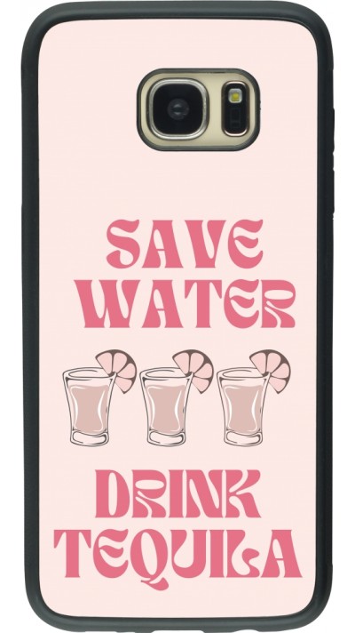 Samsung Galaxy S7 edge Case Hülle - Silikon schwarz Cocktail Save Water Drink Tequila