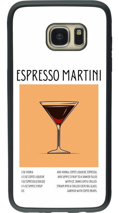 Coque Samsung Galaxy S7 edge - Silicone rigide noir Cocktail recette Espresso Martini