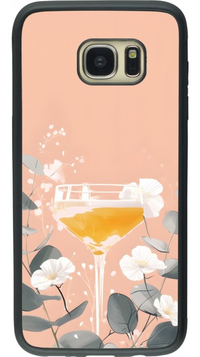 Samsung Galaxy S7 edge Case Hülle - Silikon schwarz Cocktail Flowers
