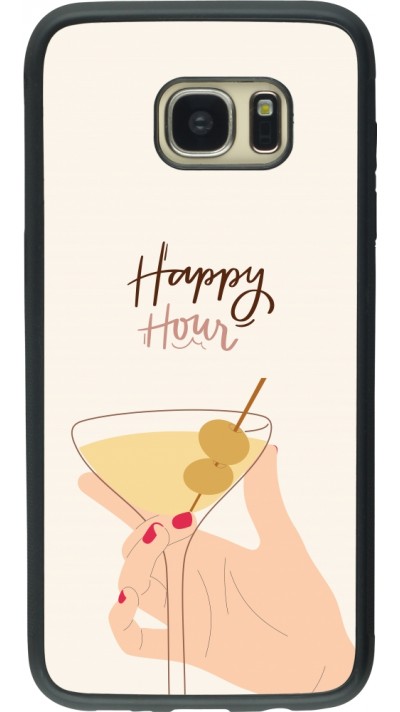 Coque Samsung Galaxy S7 edge - Silicone rigide noir Cocktail Happy Hour