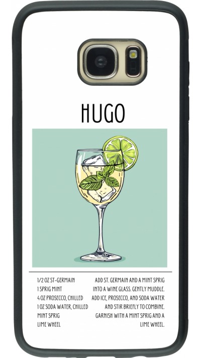 Coque Samsung Galaxy S7 edge - Silicone rigide noir Cocktail recette Hugo