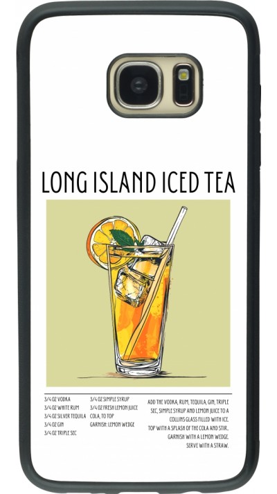 Coque Samsung Galaxy S7 edge - Silicone rigide noir Cocktail recette Long Island Ice Tea