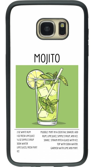 Coque Samsung Galaxy S7 edge - Silicone rigide noir Cocktail recette Mojito