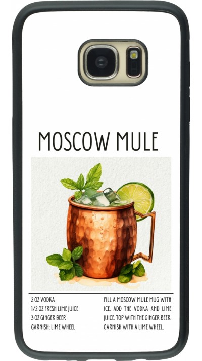 Samsung Galaxy S7 edge Case Hülle - Silikon schwarz Cocktail Rezept Moscow Mule