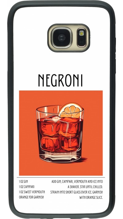 Samsung Galaxy S7 edge Case Hülle - Silikon schwarz Cocktail Rezept Negroni