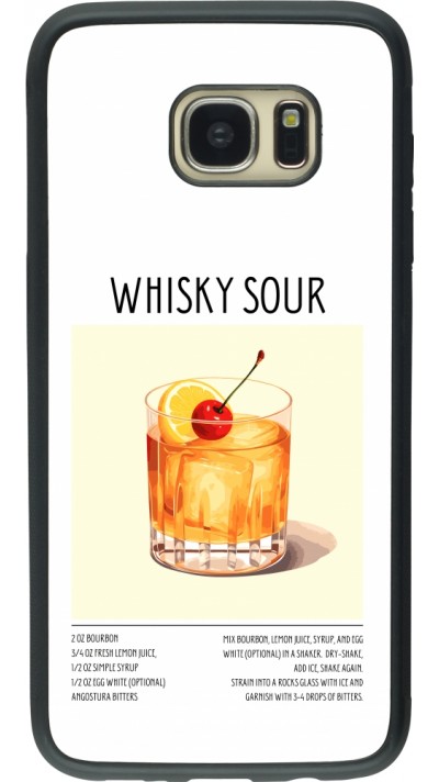 Samsung Galaxy S7 edge Case Hülle - Silikon schwarz Cocktail Rezept Whisky Sour