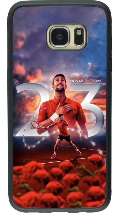 Coque Samsung Galaxy S7 edge - Silicone rigide noir Djokovic 23 Grand Slam