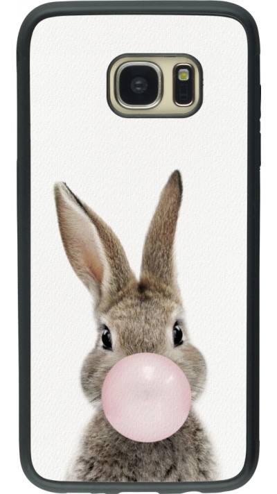 Coque Samsung Galaxy S7 edge - Silicone rigide noir Easter 2023 bubble gum bunny