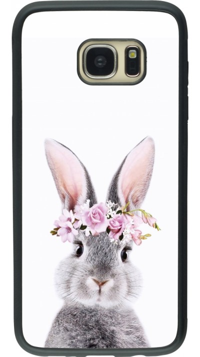 Samsung Galaxy S7 edge Case Hülle - Silikon schwarz Easter 2023 flower bunny
