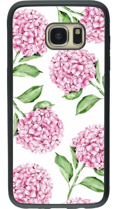 Samsung Galaxy S7 edge Case Hülle - Silikon schwarz Easter 2024 pink flowers