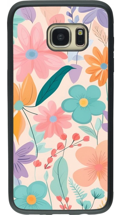 Coque Samsung Galaxy S7 edge - Silicone rigide noir Easter 2024 spring flowers