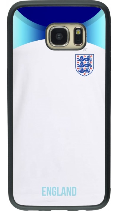 Coque Samsung Galaxy S7 edge - Silicone rigide noir Maillot de football Angleterre 2022 personnalisable