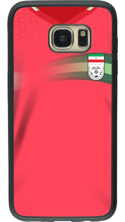 Coque Samsung Galaxy S7 edge - Silicone rigide noir Maillot de football Iran 2022 personnalisable