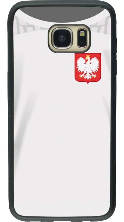Coque Samsung Galaxy S7 edge - Silicone rigide noir Maillot de football Pologne 2022 personnalisable