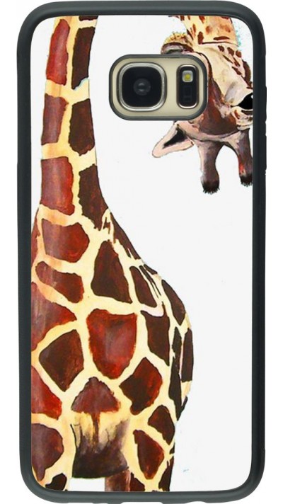 Coque Samsung Galaxy S7 edge - Silicone rigide noir Giraffe Fit