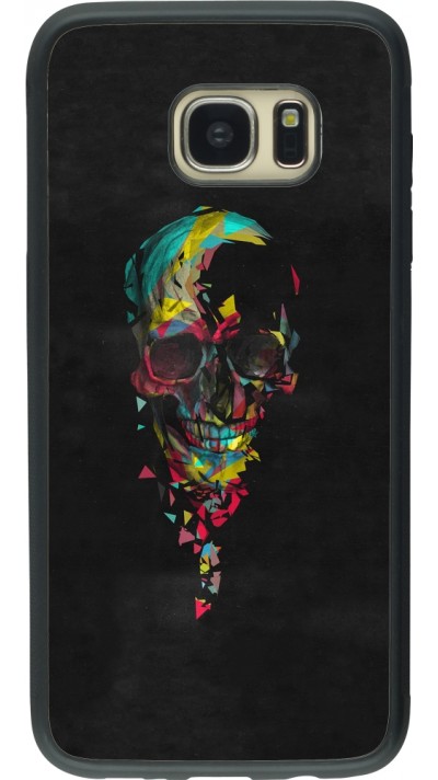 Samsung Galaxy S7 edge Case Hülle - Silikon schwarz Halloween 22 colored skull