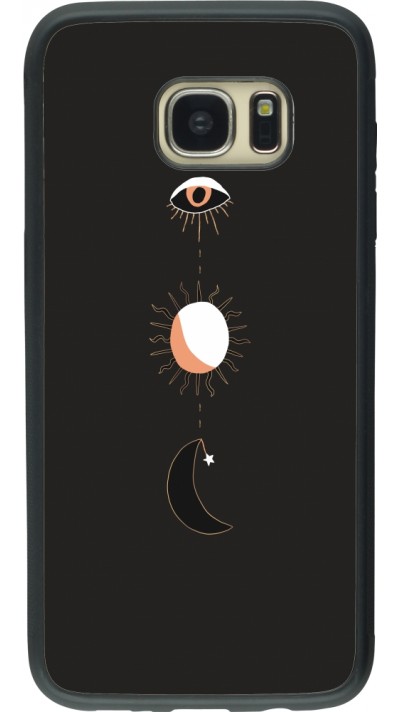 Samsung Galaxy S7 edge Case Hülle - Silikon schwarz Halloween 22 eye sun moon