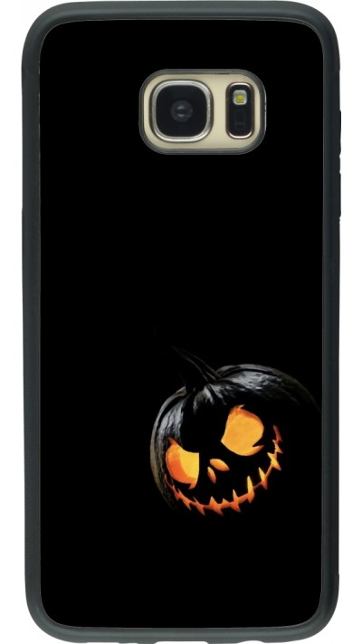 Coque Samsung Galaxy S7 edge - Silicone rigide noir Halloween 2023 discreet pumpkin