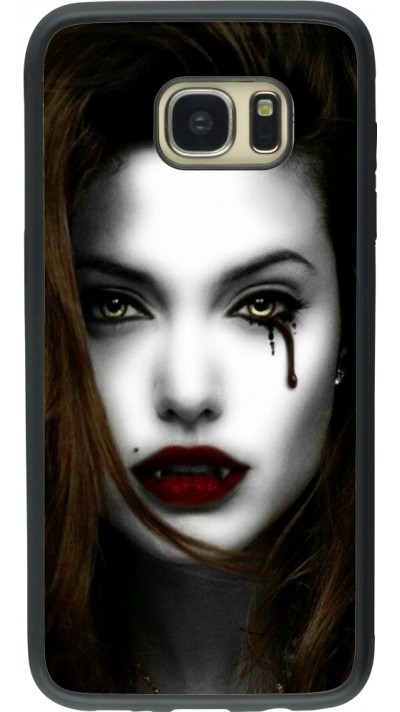 Coque Samsung Galaxy S7 edge - Silicone rigide noir Halloween 2023 gothic vampire
