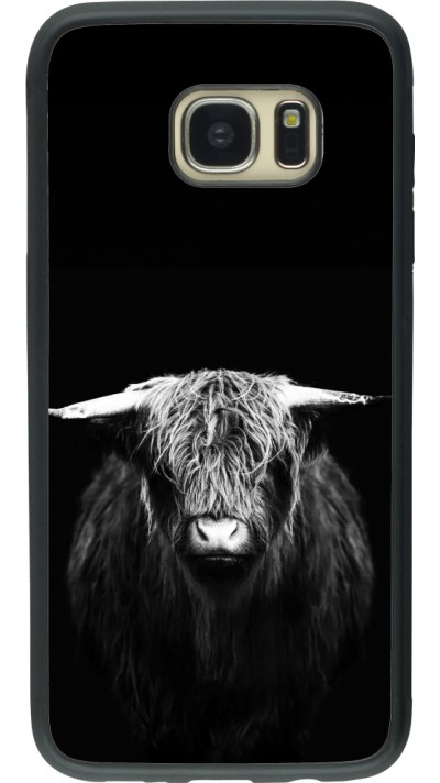 Coque Samsung Galaxy S7 edge - Silicone rigide noir Highland calf black
