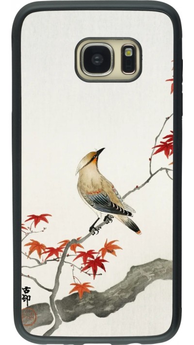 Coque Samsung Galaxy S7 edge - Silicone rigide noir Japanese Bird