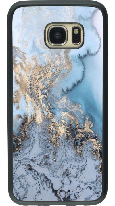 Coque Samsung Galaxy S7 edge - Silicone rigide noir Marble 04
