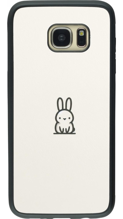 Coque Samsung Galaxy S7 edge - Silicone rigide noir Minimal bunny cutie
