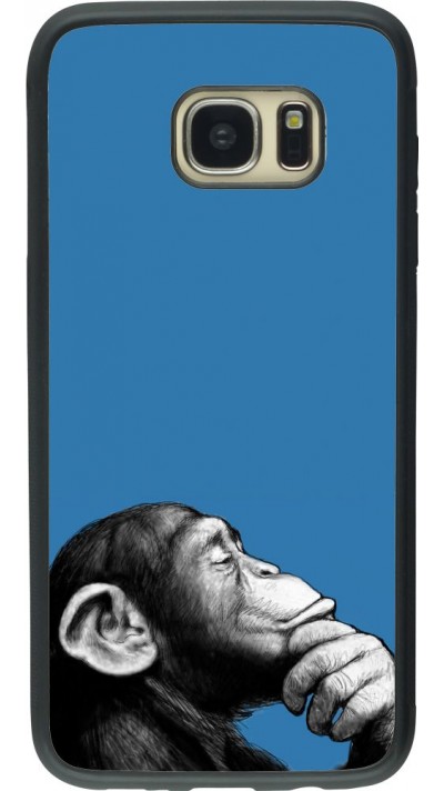 Coque Samsung Galaxy S7 edge - Silicone rigide noir Monkey Pop Art