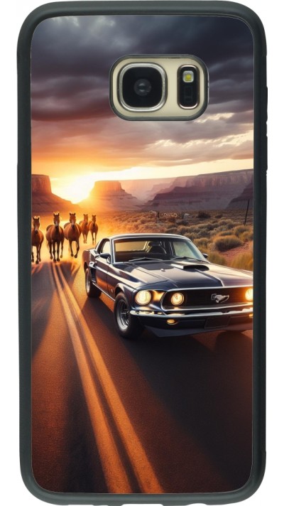 Coque Samsung Galaxy S7 edge - Silicone rigide noir Mustang 69 Grand Canyon