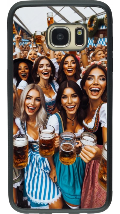 Samsung Galaxy S7 edge Case Hülle - Silikon schwarz Oktoberfest Frauen