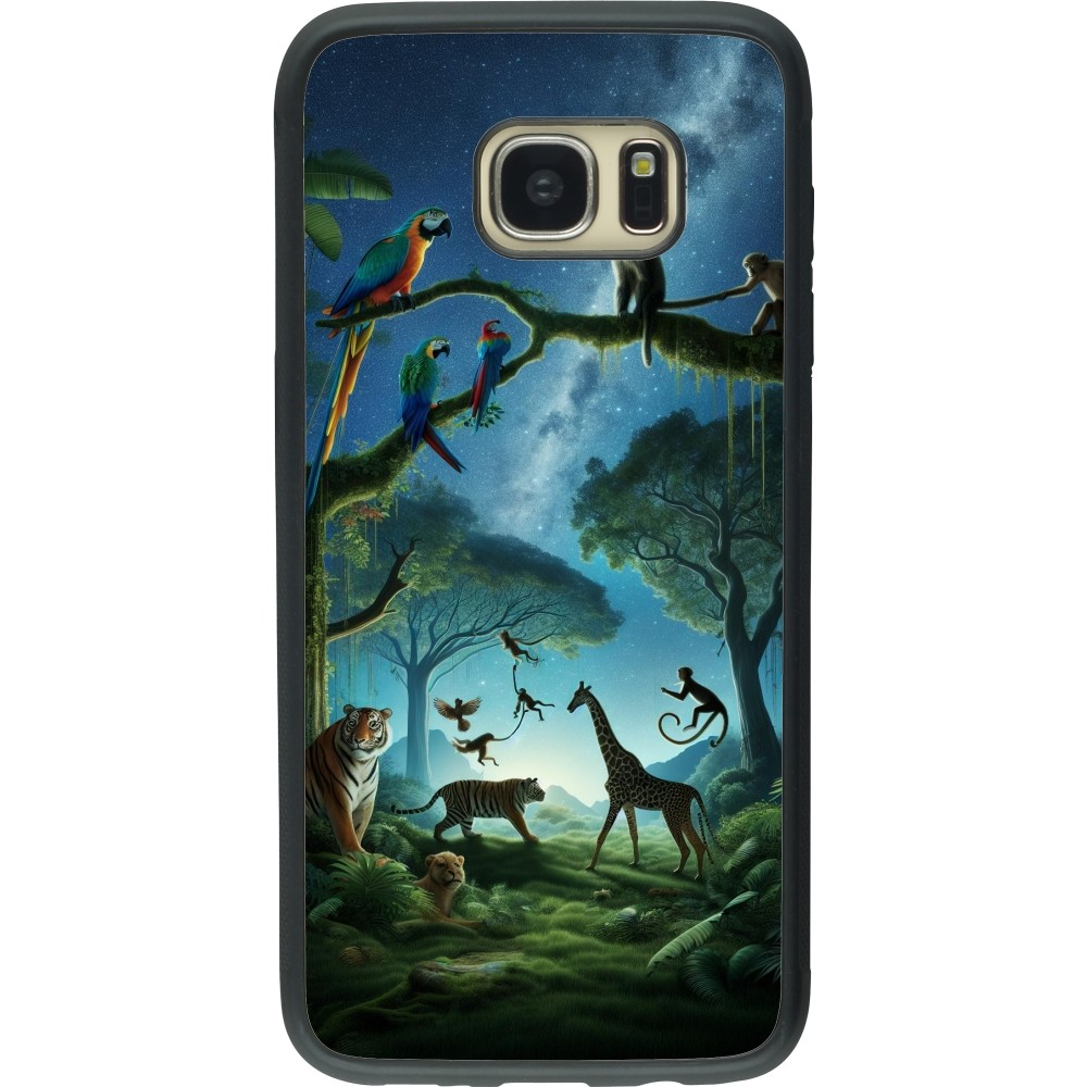 Samsung Galaxy S7 edge Case Hülle - Silikon schwarz Paradies der exotischen Tiere